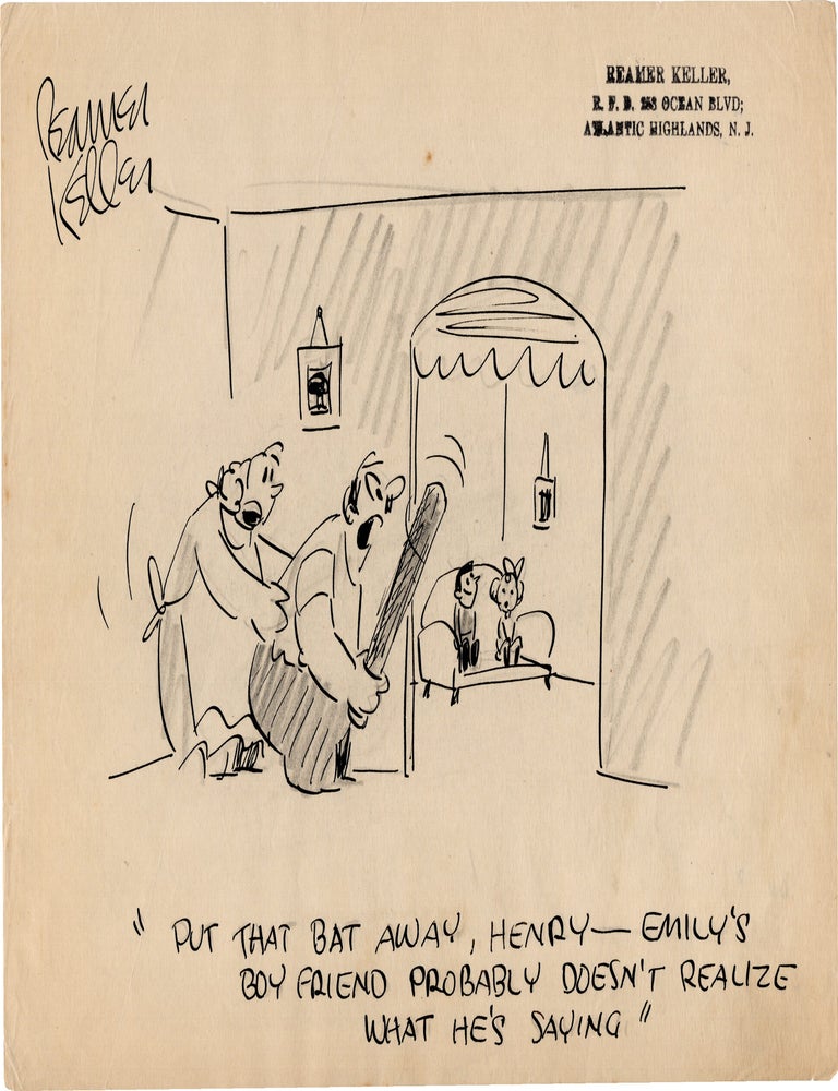 Substantial archive of cartoon artwork by American comics artist Reamer Keller