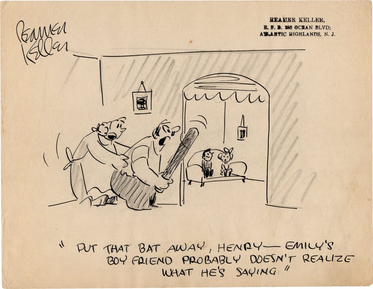 Substantial archive of cartoon artwork by American comics artist Reamer Keller