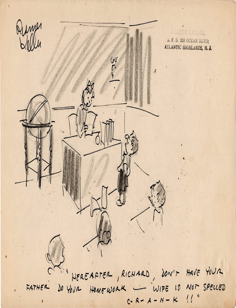 Substantial archive of cartoon artwork by American comics artist Reamer Keller