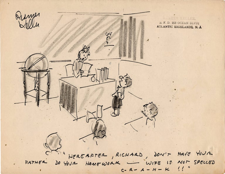 Substantial archive of cartoon artwork by American comics artist Reamer Keller