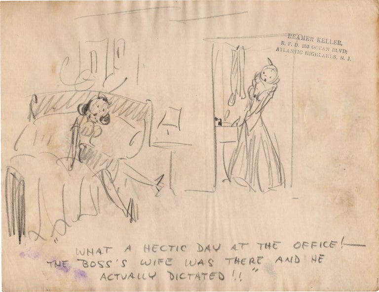 Substantial archive of cartoon artwork by American comics artist Reamer Keller