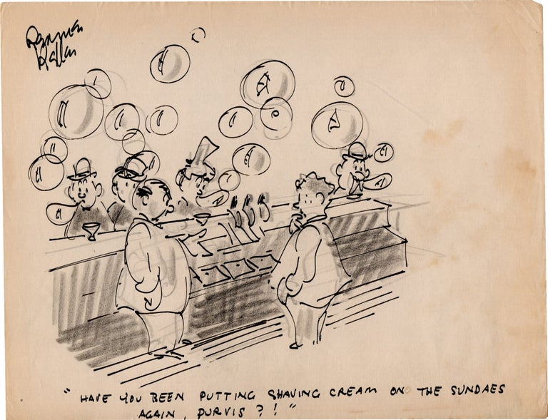Substantial archive of cartoon artwork by American comics artist Reamer Keller