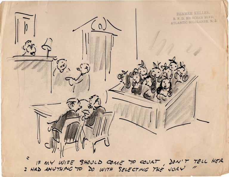 Substantial archive of cartoon artwork by American comics artist Reamer Keller