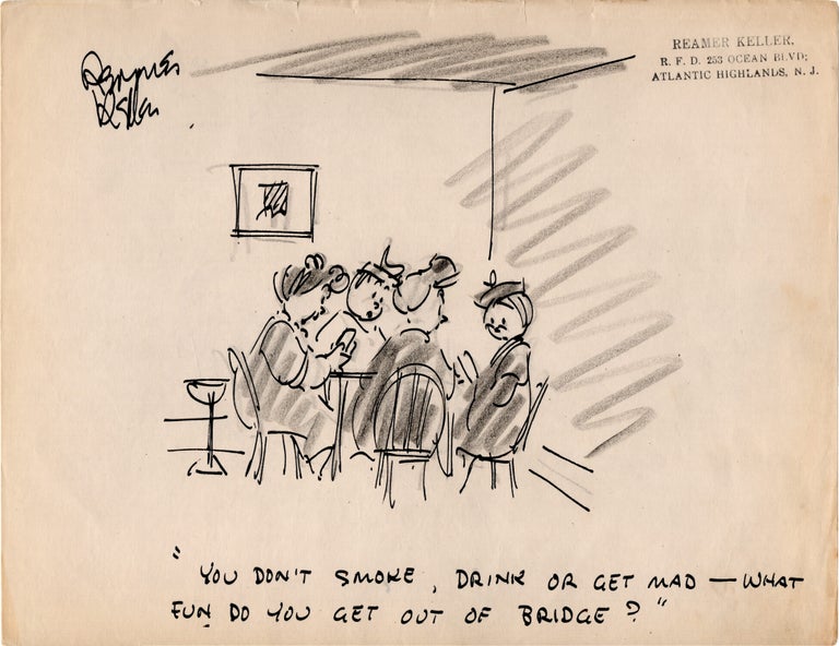 Substantial archive of cartoon artwork by American comics artist Reamer Keller