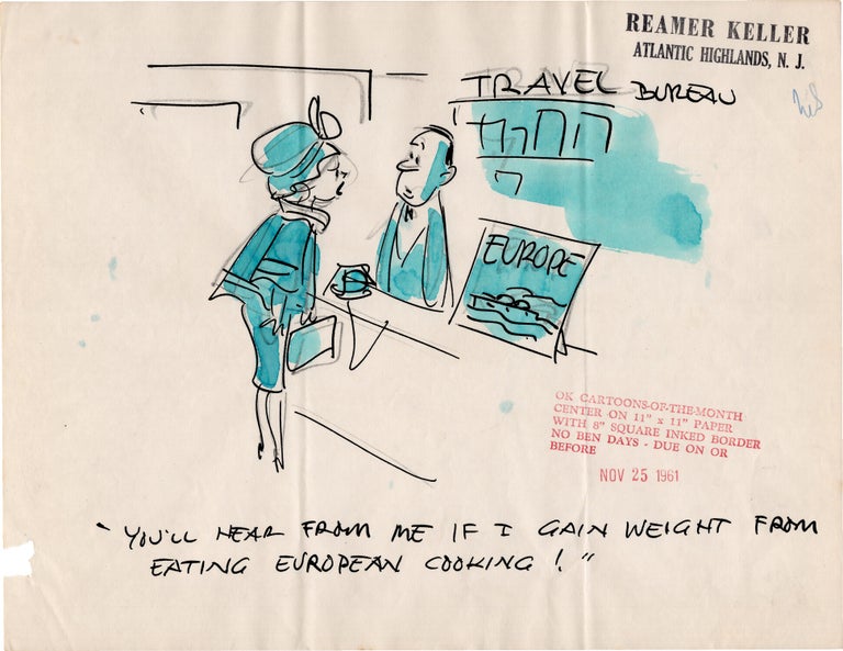 Substantial archive of cartoon artwork by American comics artist Reamer Keller