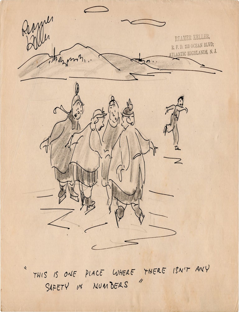 Substantial archive of cartoon artwork by American comics artist Reamer Keller