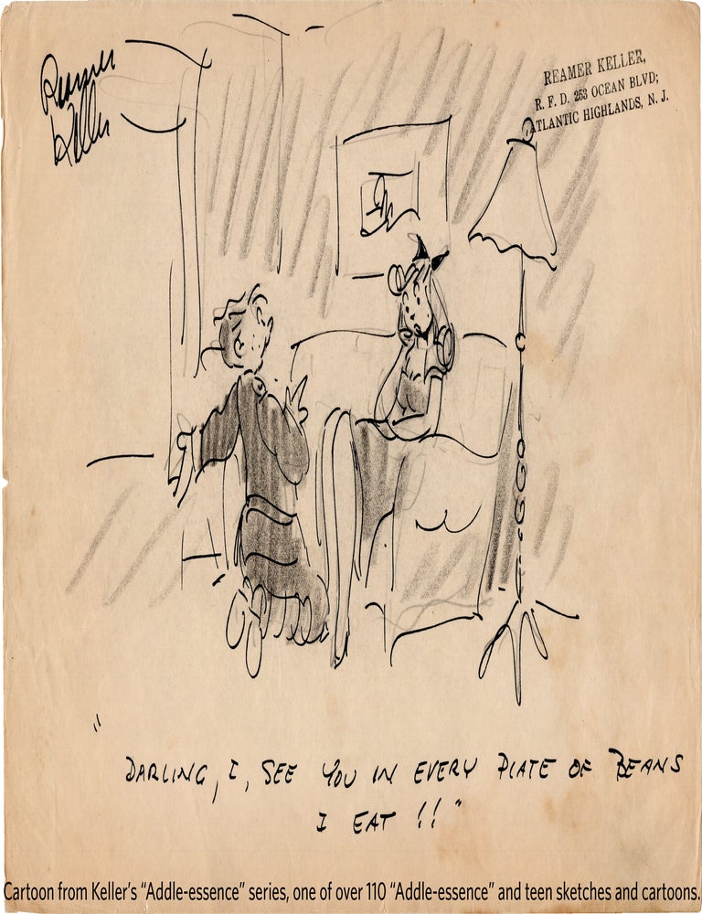 Substantial archive of cartoon artwork by American comics artist Reamer Keller