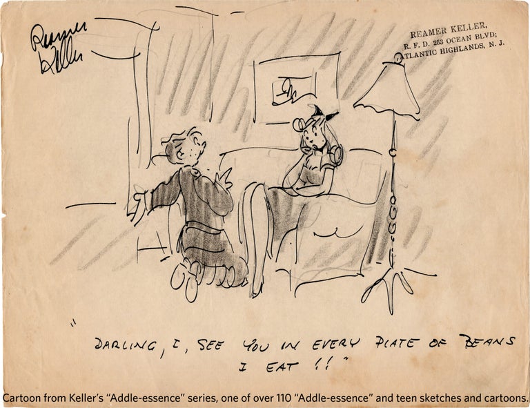 Substantial archive of cartoon artwork by American comics artist Reamer Keller