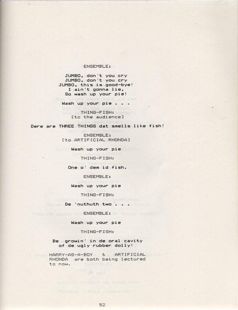 Thing-Fish: Book and Lyrics for a New Musical