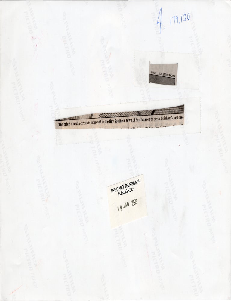 Original color photograph of John Grisham as prosecuting attorney in the 1996 lawsuit on behalf of the widow of railroad brakeman John Wayne King