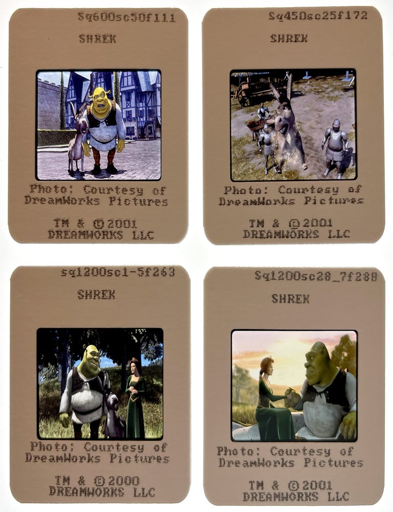 Book #169590] Shrek (Four original color slides from the 2001 film). Eddie Murphy Mike Myers,...