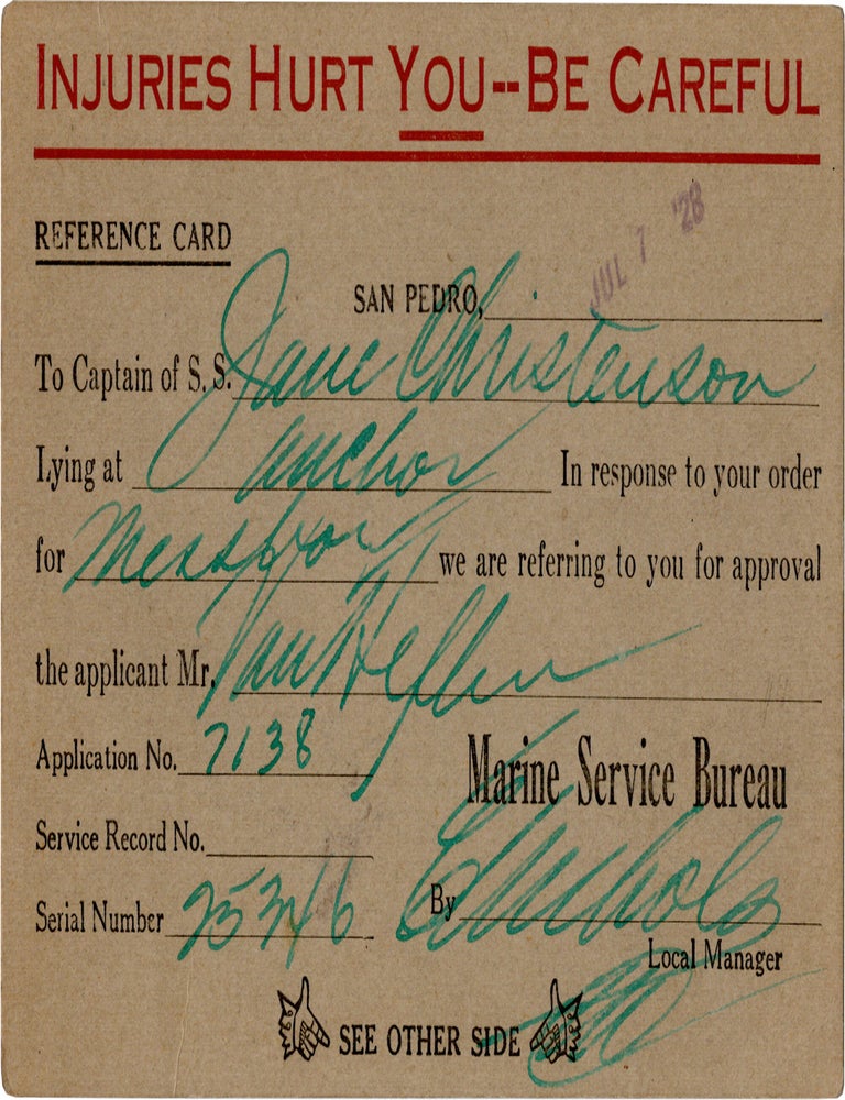 A large archive of personal paper ephemera belonging to actor Van Heflin, 1925-1971