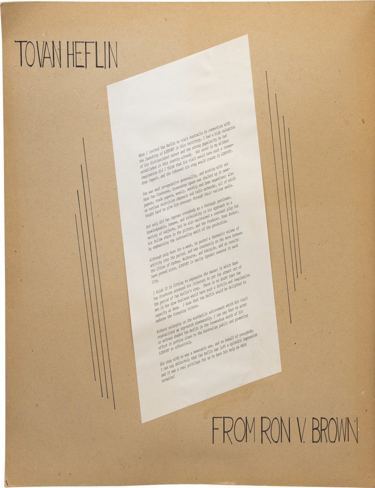 A large archive of personal paper ephemera belonging to actor Van Heflin, 1925-1971