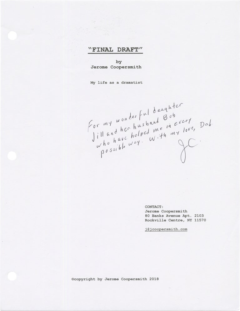 Two original typed memoirs signed, written for family members by screenwriter Jerome Coopersmith