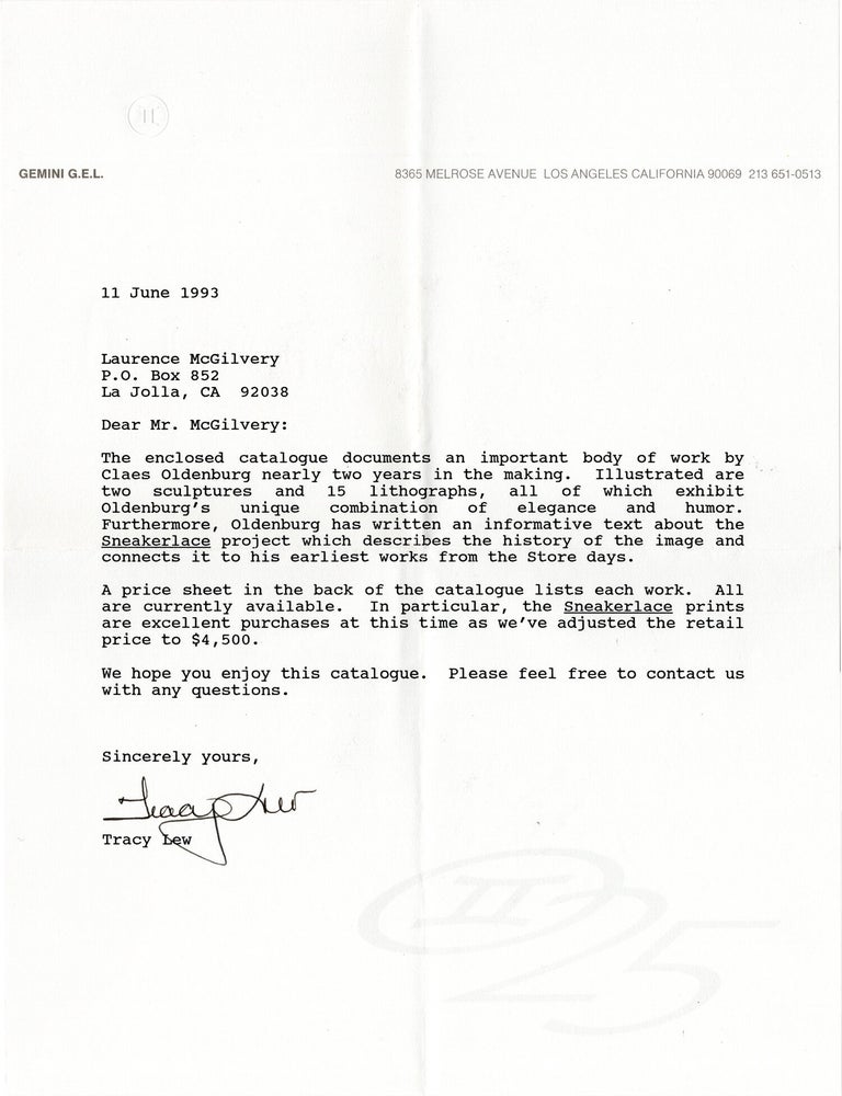 Claes Oldenburg: Sculptures and Lithographs at Gemini 1988-91