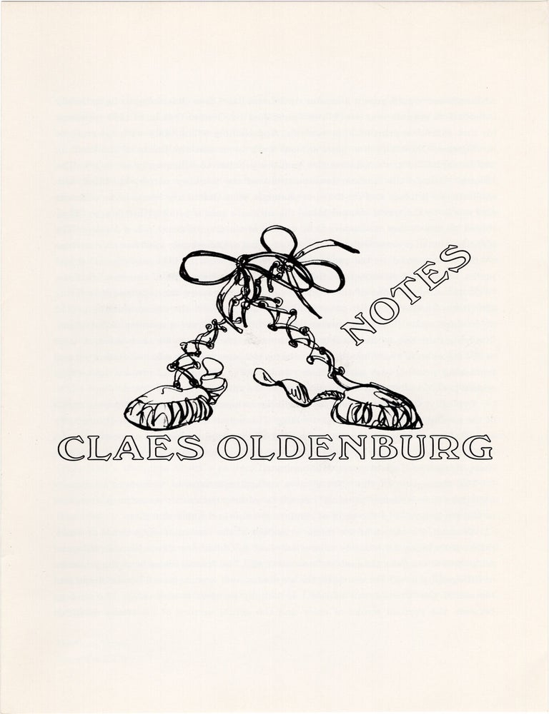 Claes Oldenberg: Notes