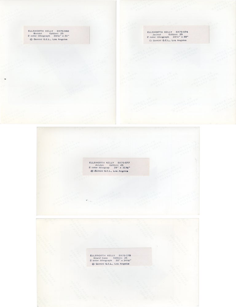 Collection of four photographic reproductions of Ellsworth Kelly lithographs from "Series of Seven Lithographs," produced by Gemini G.E.L.