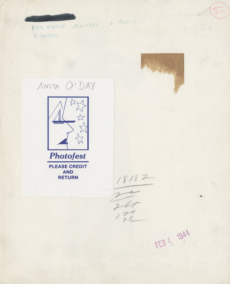 Nine original photographs of Anita O'Day, circa 1950s-1970s