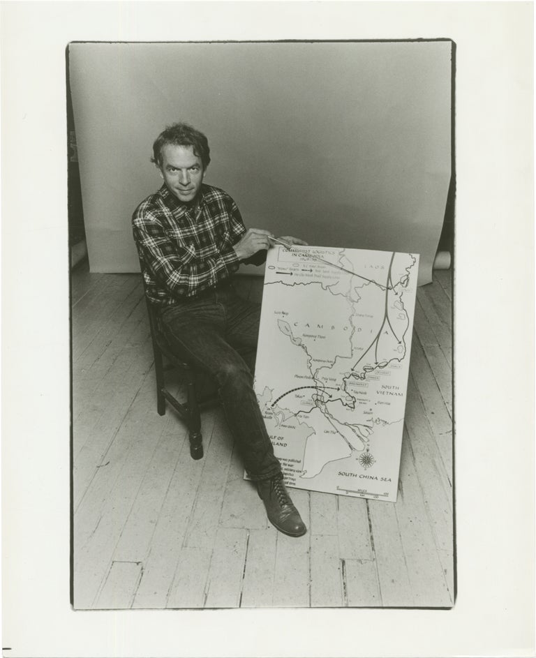 Two original publicity photographs of Spalding Gray for performances of "Terrors of Pleasure," "Sex and Death," and "Swimming to Cambodia" at Lincoln Center in 1986