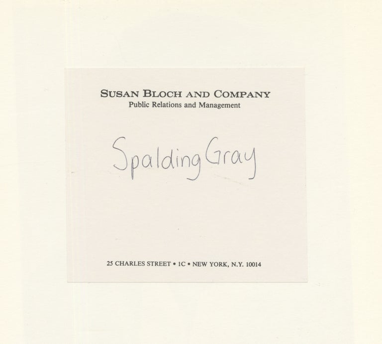 Original publicity photograph of Spalding Gray, circa 1980s