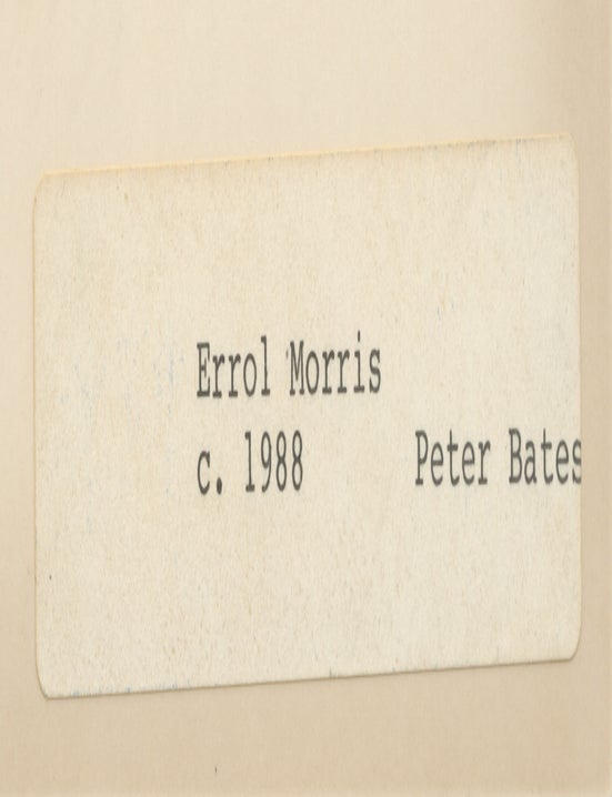 Two original portrait photographs of Errol Morris, 1988