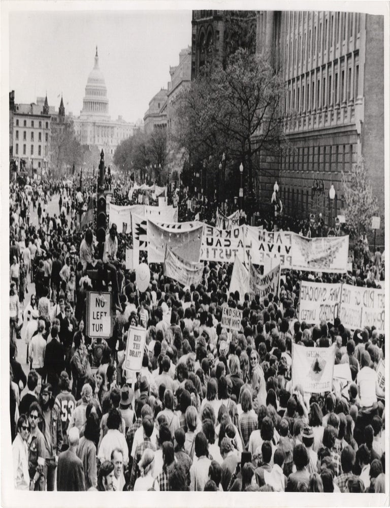 Five original photographs of anti-Vietnam War protests, 1968-circa 1971