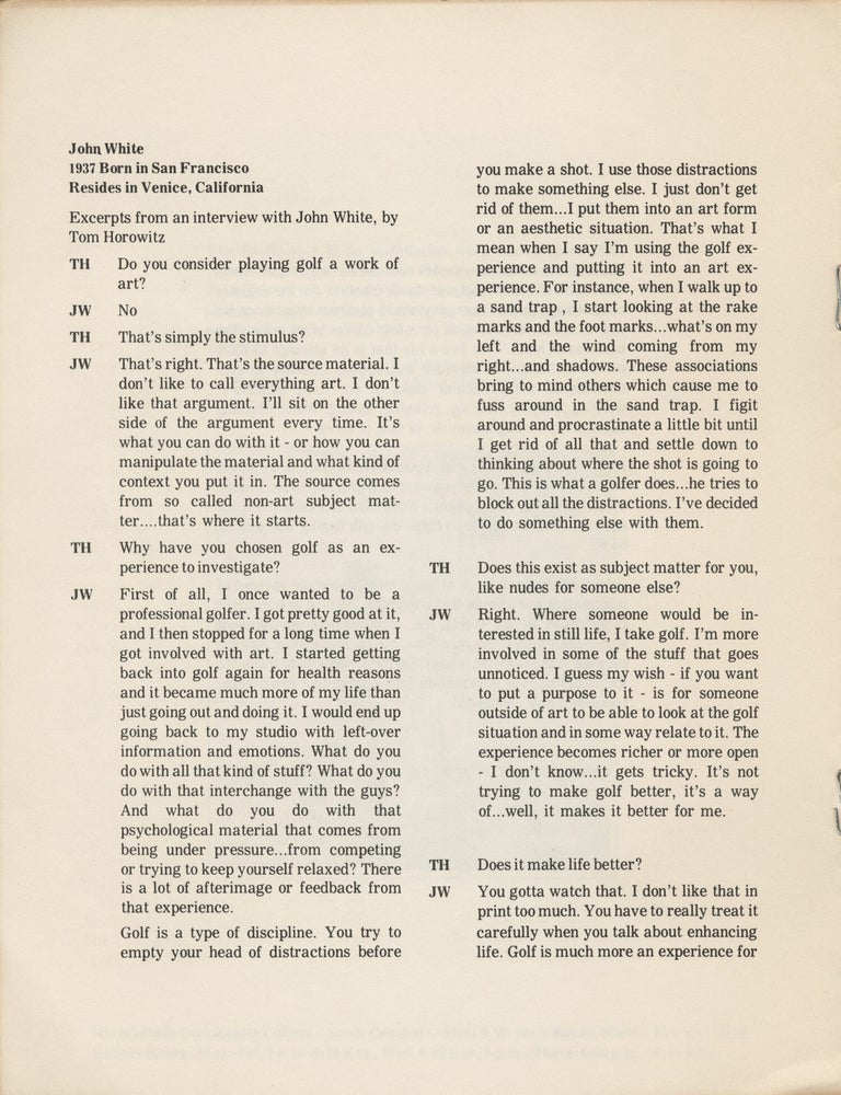 John White: Florida Courses