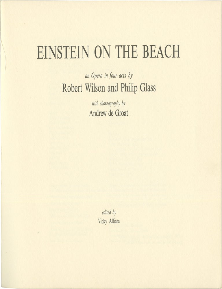 Einstein on the Beach: An Opera in Four Acts