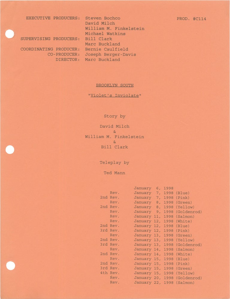 Brooklyn South: Violet Inviolate (Original screenplay for the 1998 television episode