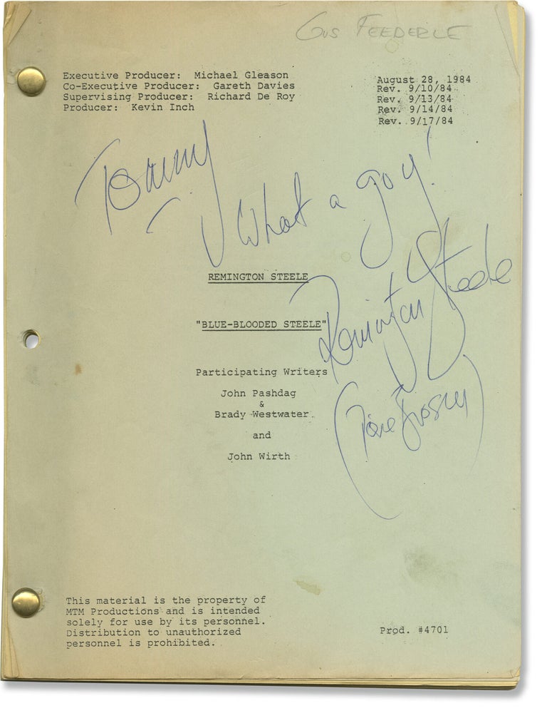 Book #171281] Remington Steele: Blue Blooded Steele [Blue-Blooded Steele] (Original screenplay...