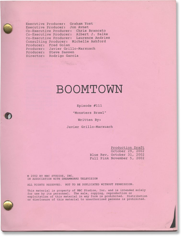Book #171282] Boomtown: Monsters Brawl [Monster's Brawl] (Original screenplay for the 2003...