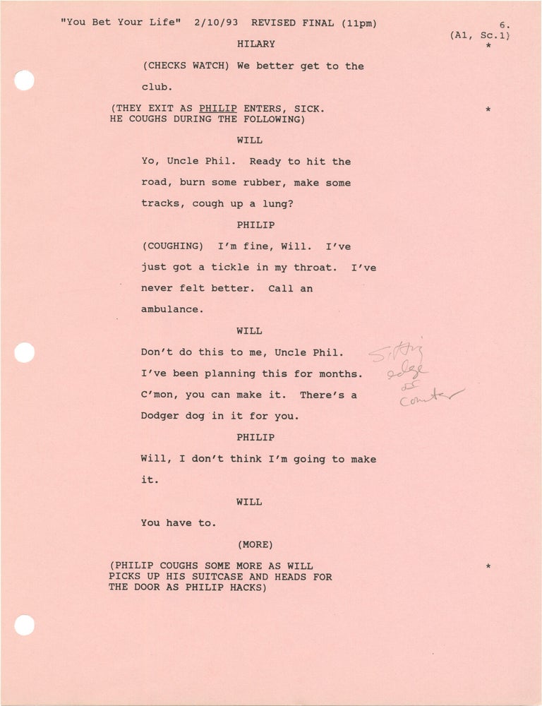 The Fresh Prince of Bel-Air: You Bet Your Life (Original screenplay for the 1993 television episode