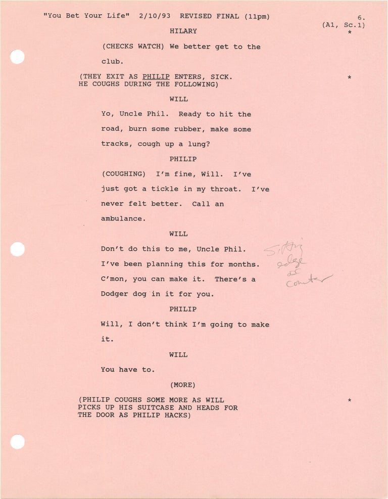 The Fresh Prince of Bel-Air: You Bet Your Life (Original screenplay for the 1993 television episode