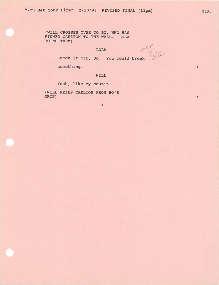 The Fresh Prince of Bel-Air: You Bet Your Life (Original screenplay for the 1993 television episode
