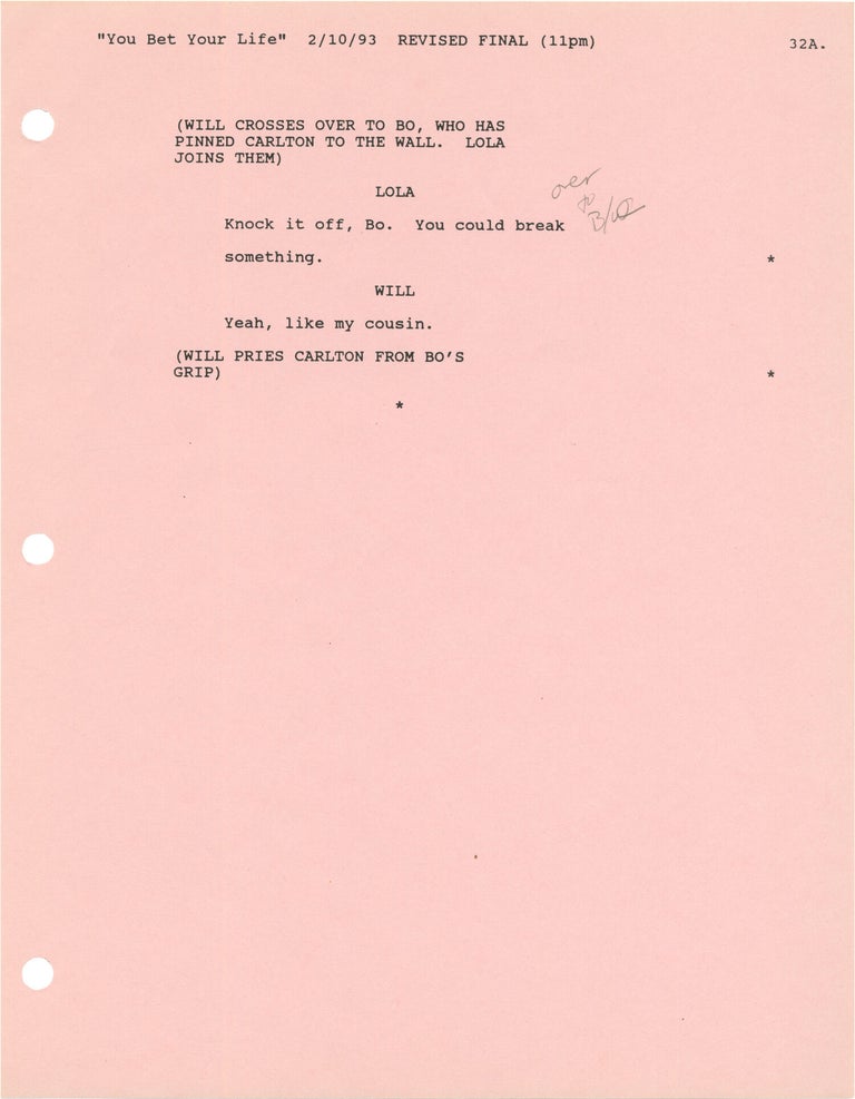 The Fresh Prince of Bel-Air: You Bet Your Life (Original screenplay for the 1993 television episode
