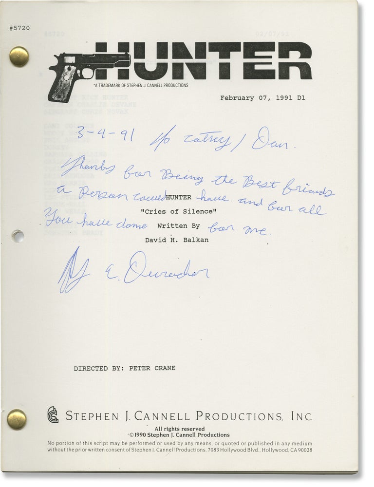 Hunter: Cries of Silence (Original screenplay for the 1991 television episodes