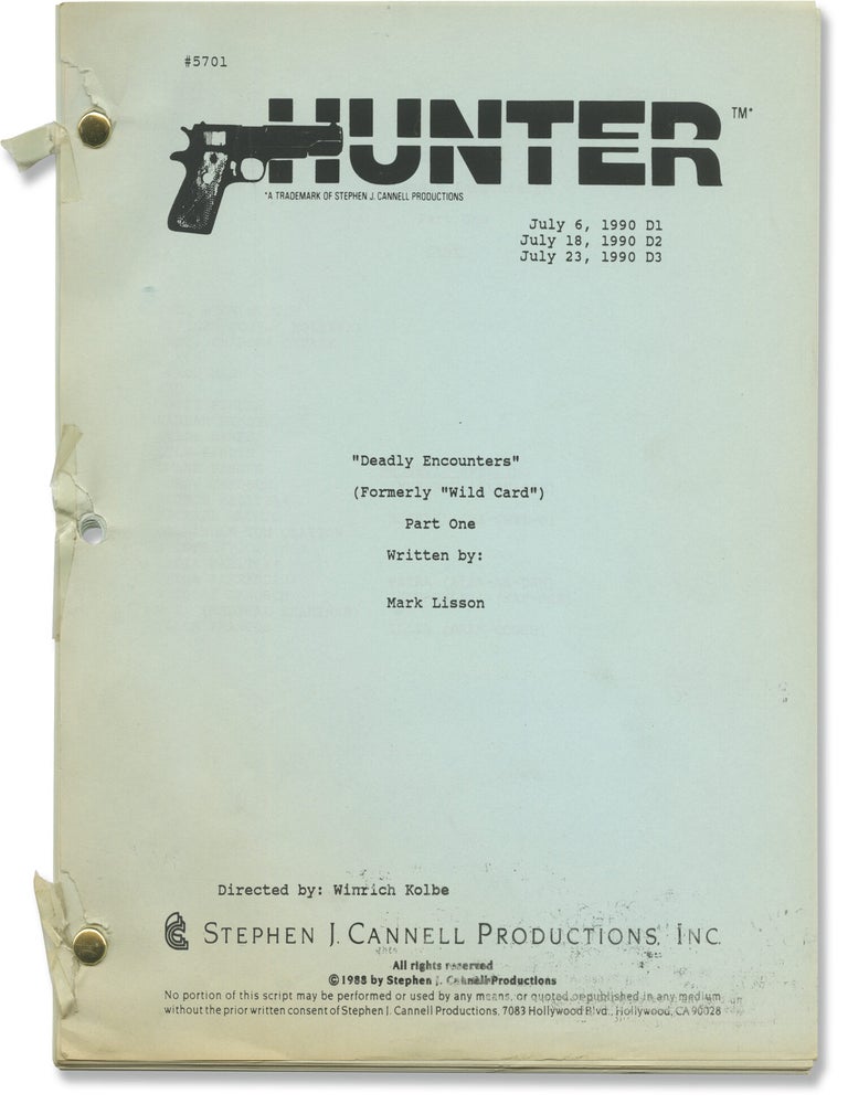 Hunter: Deadly Encounters: Part One (Original screenplay for the 1990 television episode