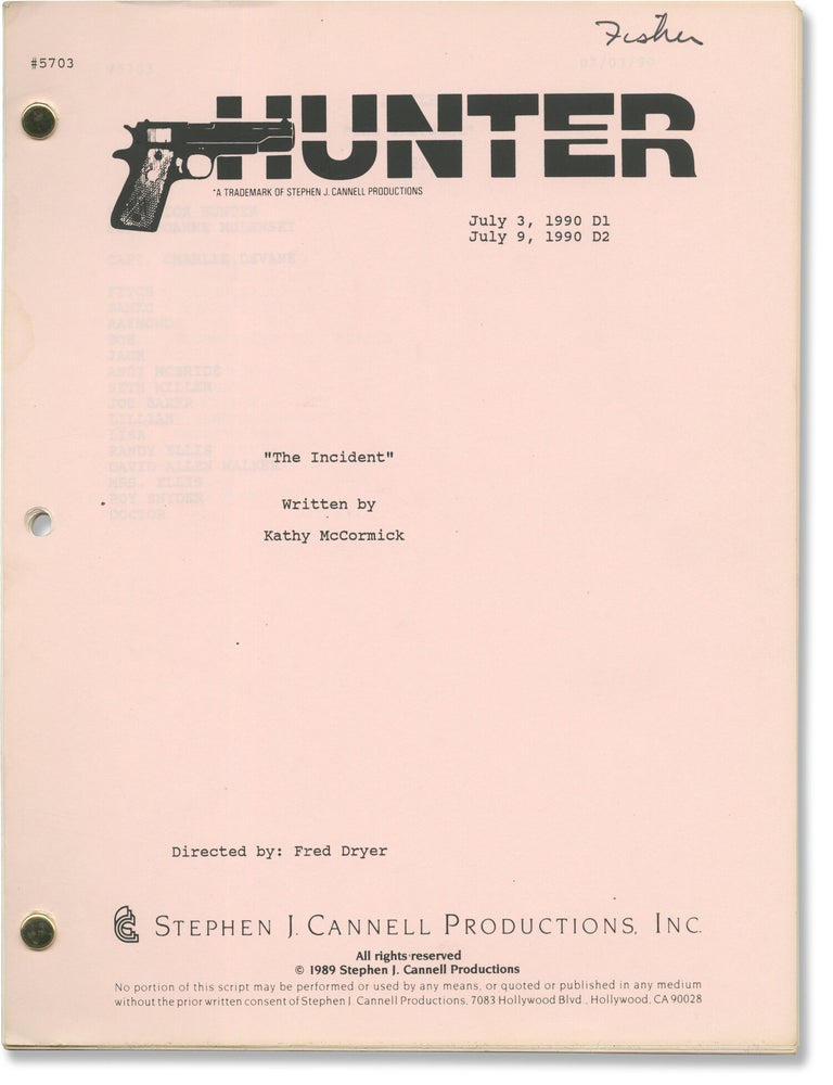 Hunter: The Incident (Original screenplay for the 1990 television episode