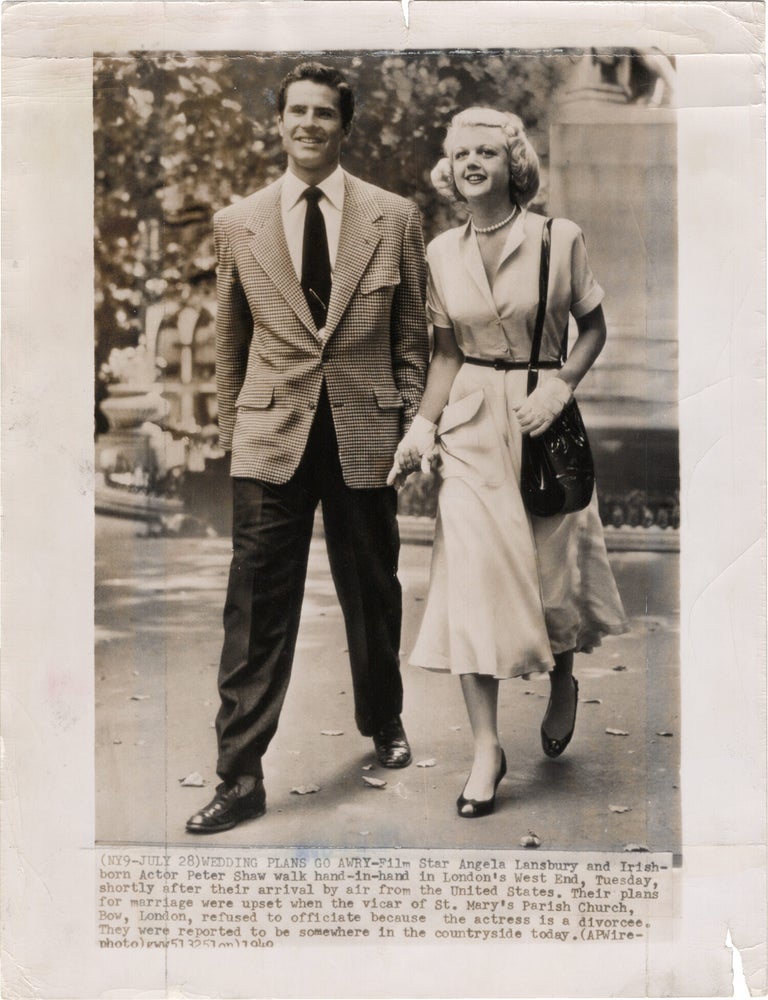 Book #171470] Two original press photographs of Angela Lansbury, 1949. Peter Shaw Angela...