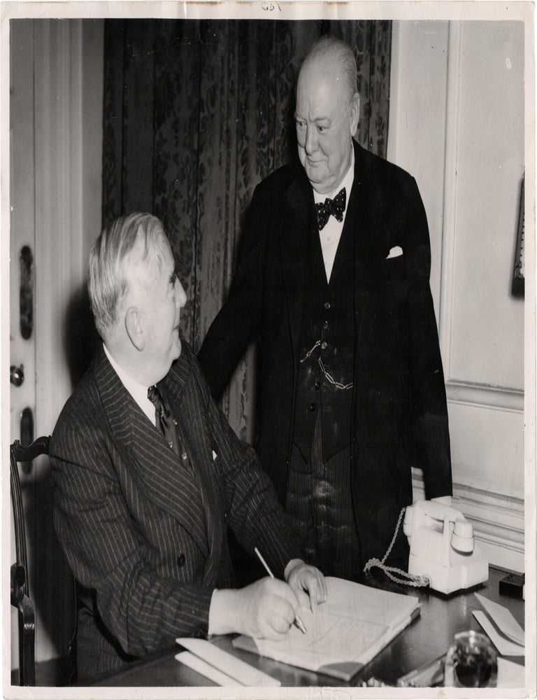 Book #171481] Original photograph of Winston Churchill and Robert Menzies, 1953. Robert Menzies...