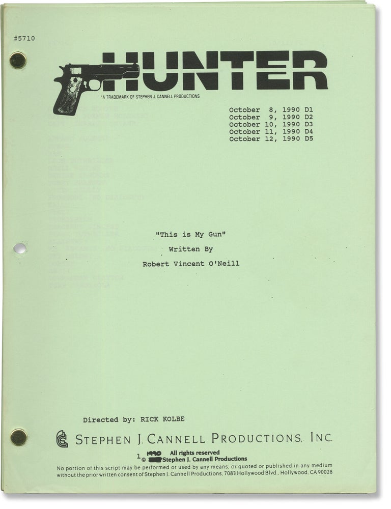 Book #171487] Hunter: This is My Gun (Original screenplay for the 1990 television episode)....