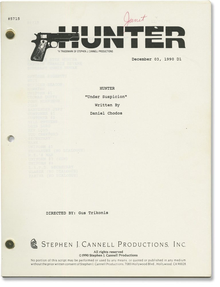 Hunter: Under Suspicion (Original screenplay for the 1991 television episode