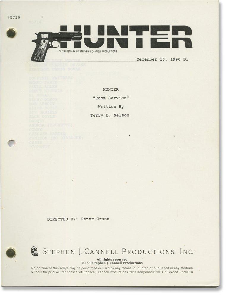 Hunter: Room Service (Original screenplay for the 1991 television episode