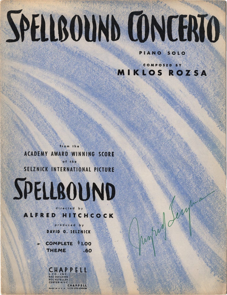 Book #171511] Spellbound Concerto (Original sheet music for the 1945 song, signed by Ingrid...