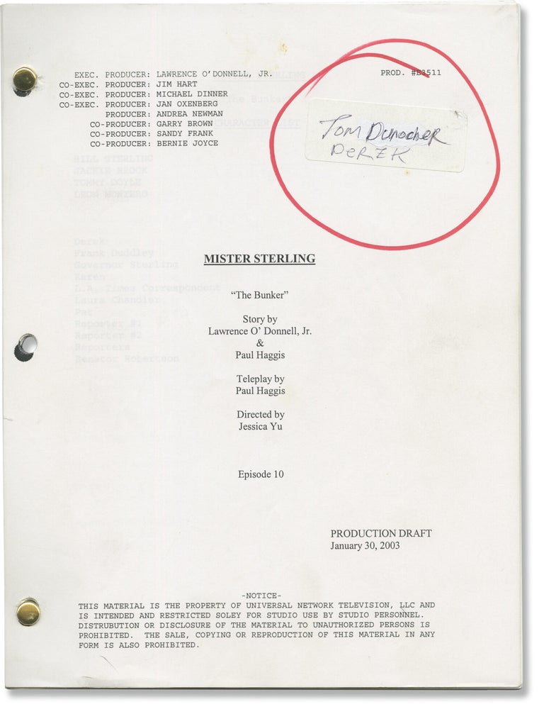 Mister Sterling: Sins of the Father [The Bunker] (Original screenplay for the 2003 television...