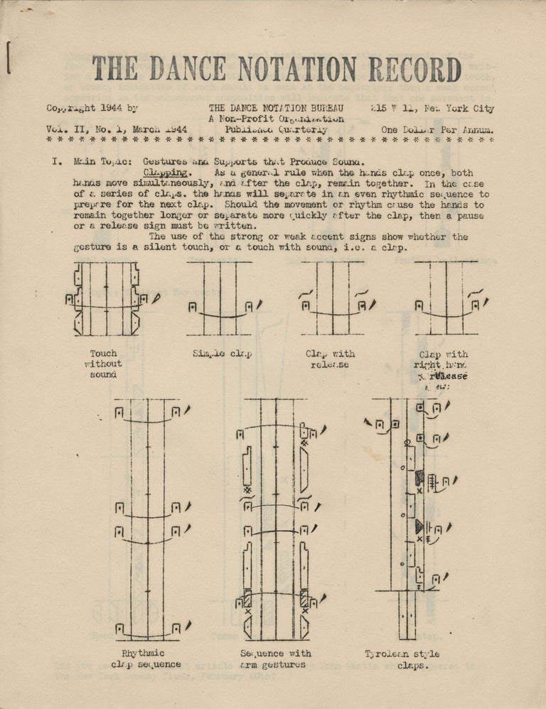Collection of material produced by The Dance Notation Bureau, 1943-1946
