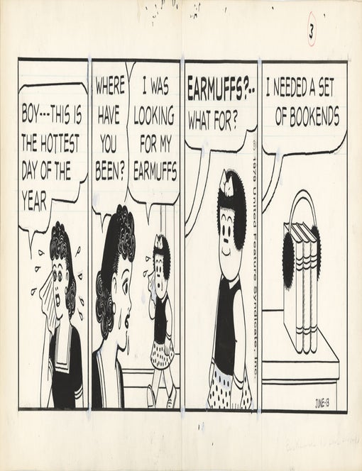 Original artwork for Nancy comic strip, June 13, 1979