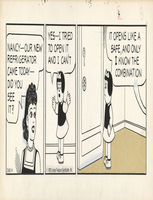 Original artwork for Nancy comic strip, June 14, 1979