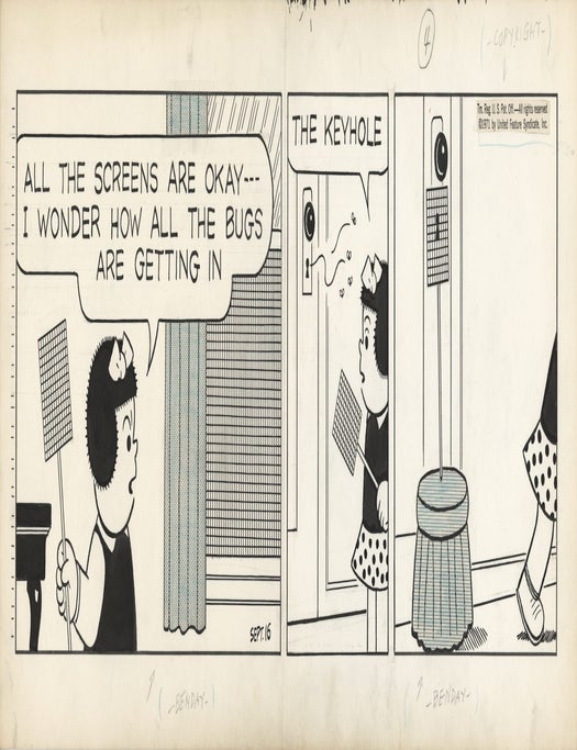 Original artwork for Nancy comic strip, September 16, 1971