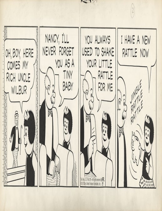 Original artwork for Nancy comic strip, April 17, 1973